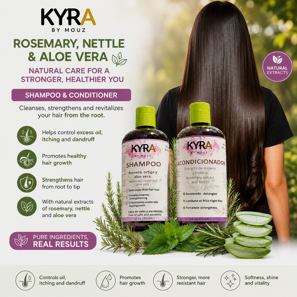ROSEMARY AND OTHER HERBS SHAMPOO AND  CONDITIONER KIT