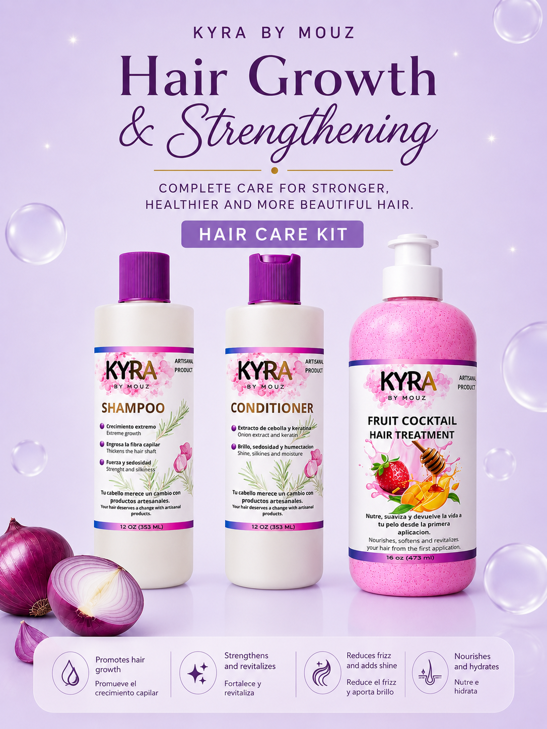 ONION AND FRUIT MIX SHAMPOO AND CONDITIONER KIT