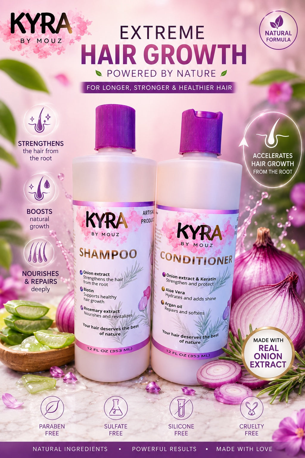 ONION EXTRACT SHAMPOO AND CONDITIONER KIT