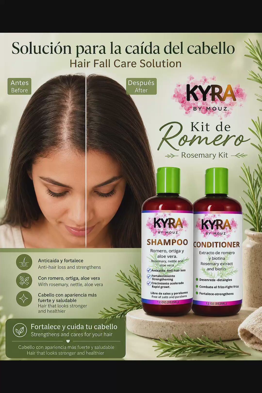 ROSEMARY AND OTHER HERBS SHAMPOO AND  CONDITIONER KIT